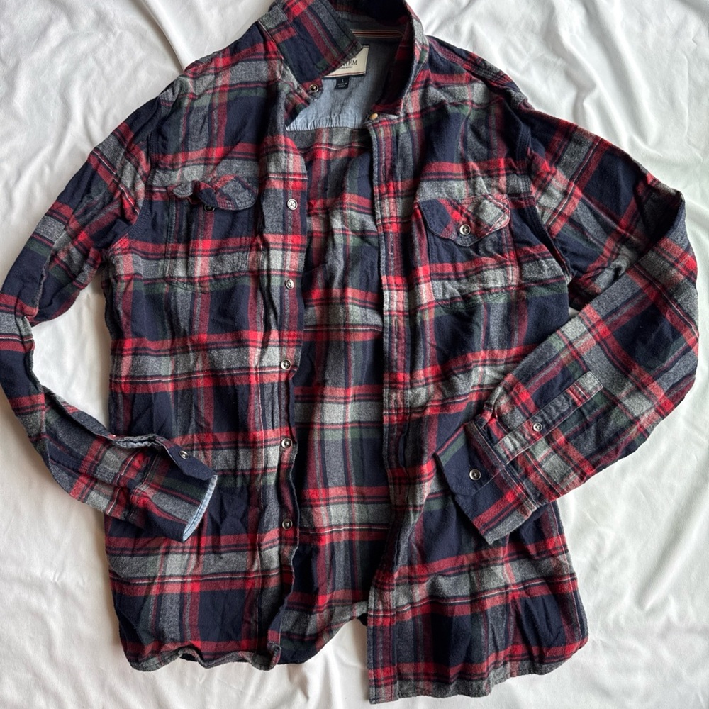 Plaid Button-Up Shirt